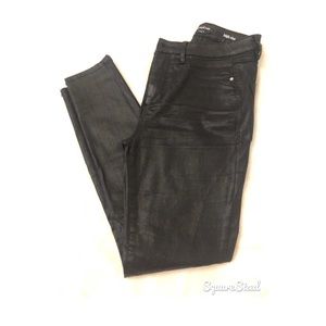 Bebe high rise coated black pants